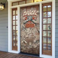 Choice Bro Graffiti Handshake Door Cover New Zealand Slang Fern Brick Wall and Urban Street Art TS04 - Polynesian Pride