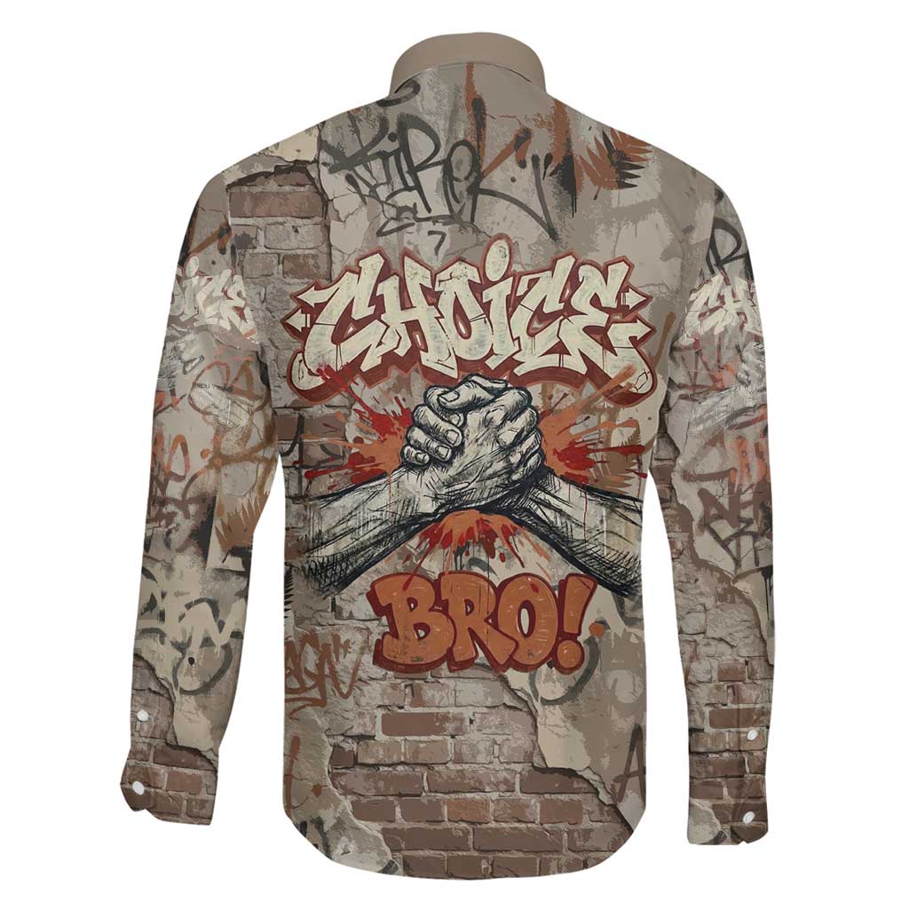 Choice Bro Graffiti Handshake Family Matching Puletasi and Hawaiian Shirt New Zealand Slang Fern Brick Wall and Urban Street Art TS04 - Polynesian Pride