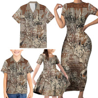 Choice Bro Graffiti Handshake Family Matching Short Sleeve Bodycon Dress and Hawaiian Shirt New Zealand Slang Fern Brick Wall and Urban Street Art TS04 - Polynesian Pride