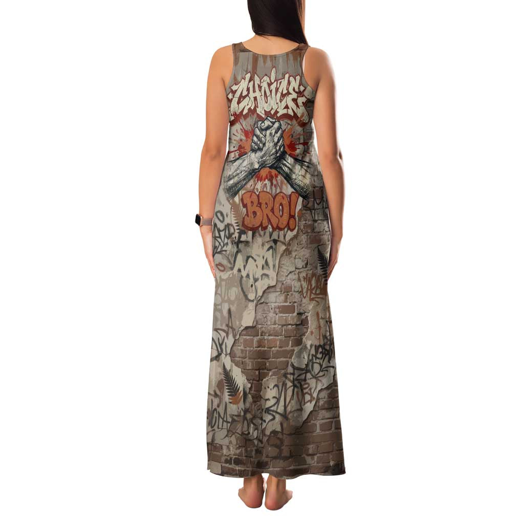Choice Bro Graffiti Handshake Family Matching Tank Maxi Dress and Hawaiian Shirt New Zealand Slang Fern Brick Wall and Urban Street Art TS04 - Polynesian Pride