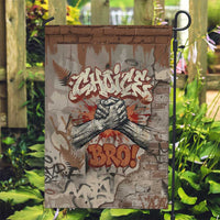 Choice Bro Graffiti Handshake Garden Flag New Zealand Slang Fern Brick Wall and Urban Street Art TS04 Garden Flag Multicolor - Polynesian Pride