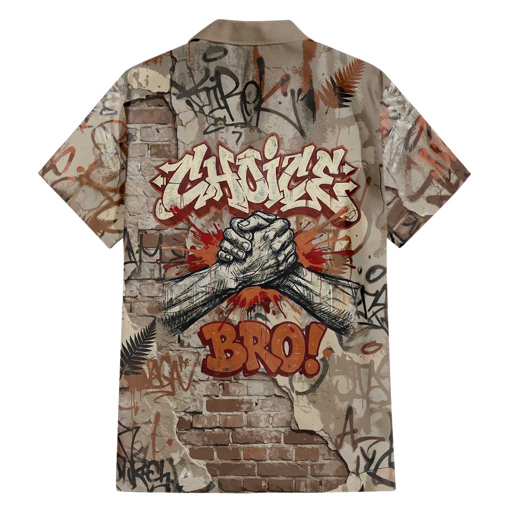 Choice Bro Graffiti Handshake Hawaiian Shirt New Zealand Slang Fern Brick Wall and Urban Street Art TS04 - Polynesian Pride