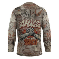 Choice Bro Graffiti Handshake Hockey Jersey New Zealand Slang Fern Brick Wall and Urban Street Art TS04 - Polynesian Pride