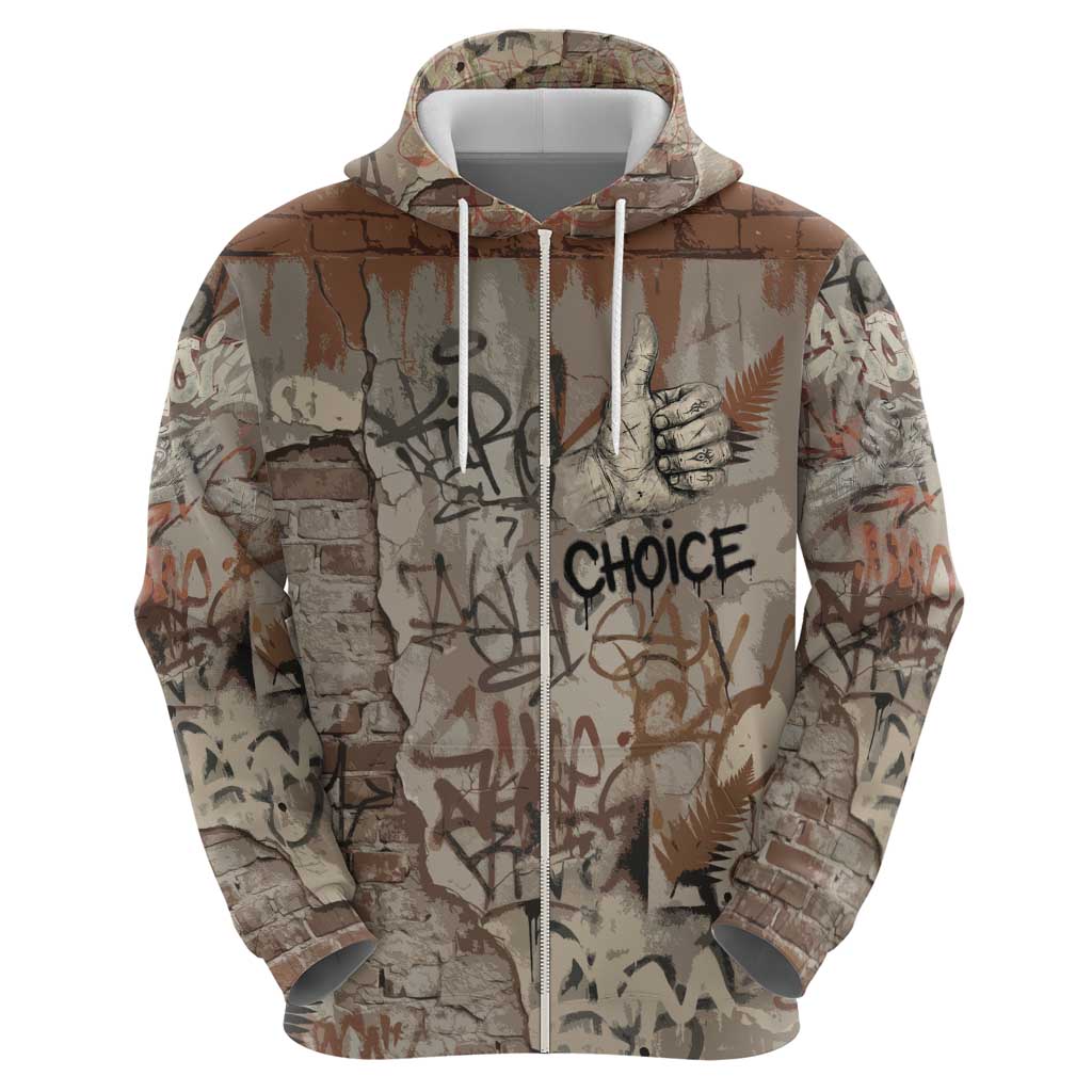 Choice Bro Graffiti Handshake Hoodie New Zealand Slang Fern Brick Wall and Urban Street Art TS04 - Polynesian Pride