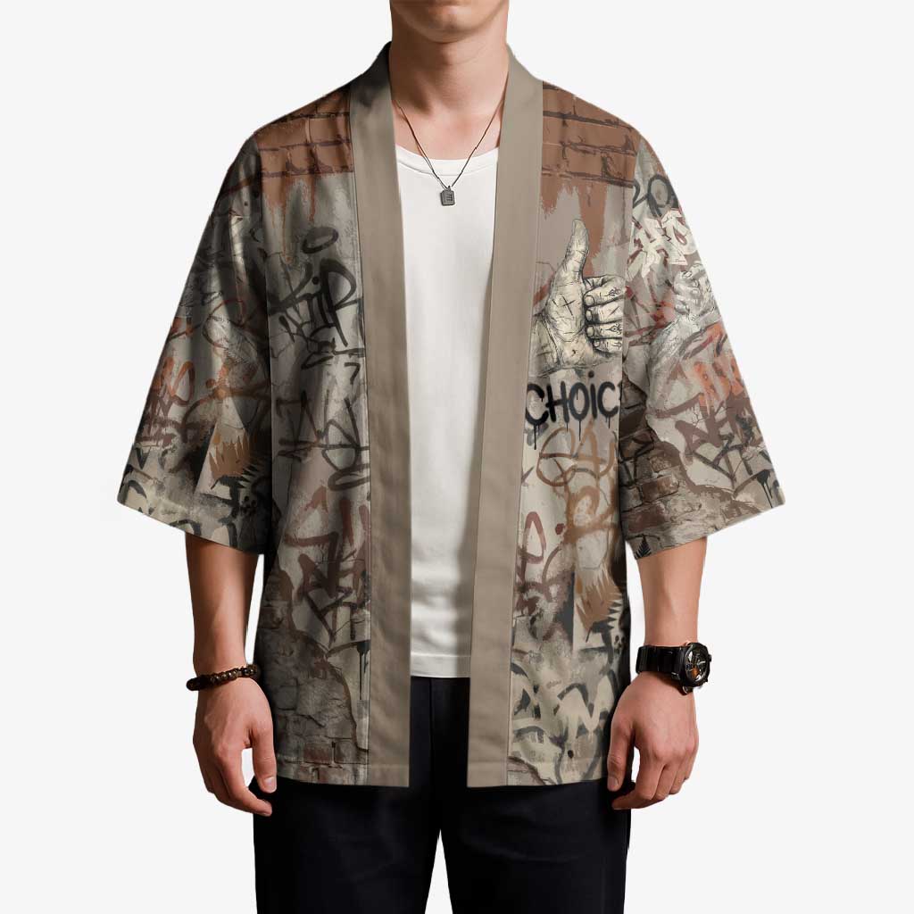 Choice Bro Graffiti Handshake Kimono New Zealand Slang Fern Brick Wall and Urban Street Art TS04 - Polynesian Pride
