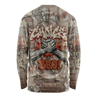 Choice Bro Graffiti Handshake Long Sleeve Shirt New Zealand Slang Fern Brick Wall and Urban Street Art TS04 - Polynesian Pride