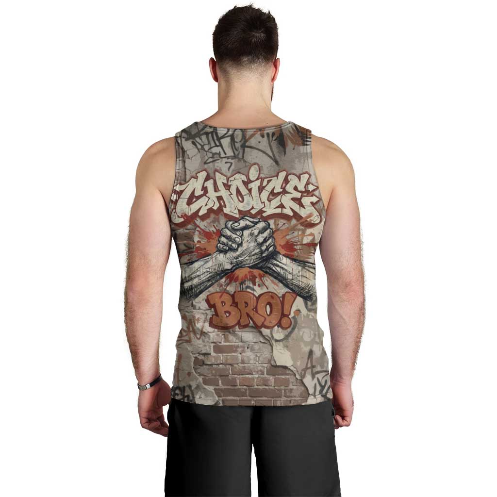 Choice Bro Graffiti Handshake Men Tank Top New Zealand Slang Fern Brick Wall and Urban Street Art TS04 - Polynesian Pride