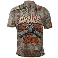 Choice Bro Graffiti Handshake Polo Shirt New Zealand Slang Fern Brick Wall and Urban Street Art TS04 - Polynesian Pride