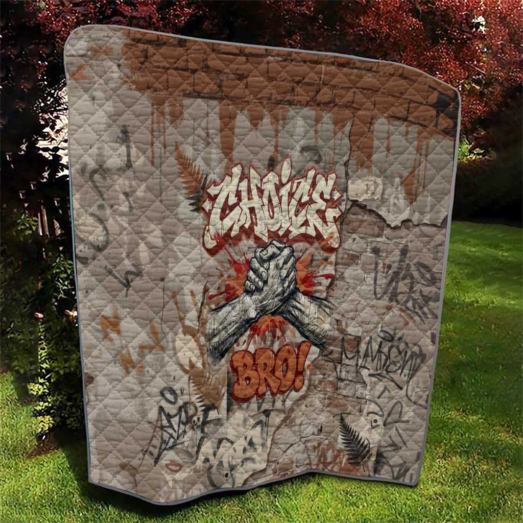 Choice Bro Graffiti Handshake Quilt New Zealand Slang Fern Brick Wall and Urban Street Art TS04 - Polynesian Pride