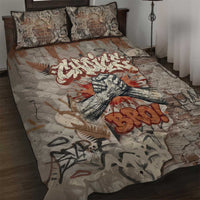 Choice Bro Graffiti Handshake Quilt Bed Set New Zealand Slang Fern Brick Wall and Urban Street Art TS04 Multicolor - Polynesian Pride