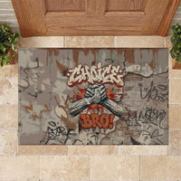 Choice Bro Graffiti Handshake Rubber Doormat New Zealand Slang Fern Brick Wall and Urban Street Art TS04 Multicolor - Polynesian Pride