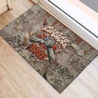 Choice Bro Graffiti Handshake Rubber Doormat New Zealand Slang Fern Brick Wall and Urban Street Art TS04 - Polynesian Pride