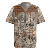 Choice Bro Graffiti Handshake Rugby Jersey New Zealand Slang Fern Brick Wall and Urban Street Art TS04 Multicolor - Polynesian Pride