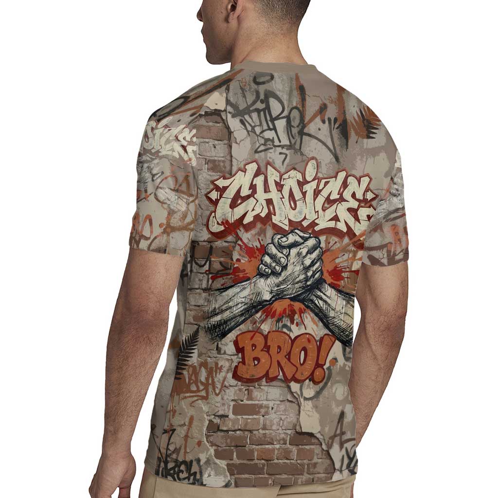 Choice Bro Graffiti Handshake Rugby Jersey New Zealand Slang Fern Brick Wall and Urban Street Art TS04 - Polynesian Pride