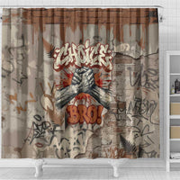 Choice Bro Graffiti Handshake Shower Curtain New Zealand Slang Fern Brick Wall and Urban Street Art TS04 - Polynesian Pride