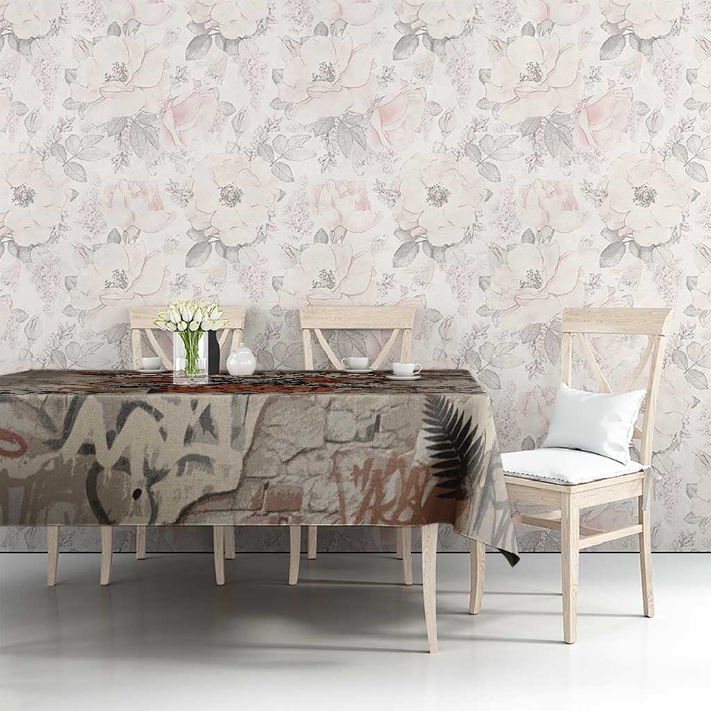 Choice Bro Graffiti Handshake Tablecloth New Zealand Slang Fern Brick Wall and Urban Street Art