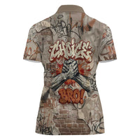 Choice Bro Graffiti Handshake Women Polo Shirt New Zealand Slang Fern Brick Wall and Urban Street Art TS04 - Polynesian Pride