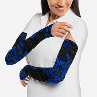 Pohnpei Federated States Of Micronesia Arm Sleeves Polynesian Tribal Heritage Art With Blue Island Tattoo Patterns
