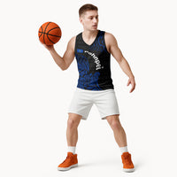 Pohnpei Federated States Of Micronesia Basketball Jersey Polynesian Tribal Heritage Art With Blue Island Tattoo Patterns