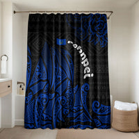 Pohnpei Federated States Of Micronesia Bathroom Set Polynesian Tribal Heritage Art With Blue Island Tattoo Patterns