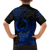 Pohnpei Federated States Of Micronesia Hawaiian Shirt Polynesian Tribal Heritage Art With Blue Island Tattoo Patterns