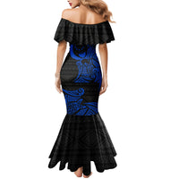 Pohnpei Federated States Of Micronesia Mermaid Dress Polynesian Tribal Heritage Art With Blue Island Tattoo Patterns