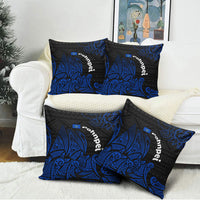 Pohnpei Federated States Of Micronesia Pillow Cover Polynesian Tribal Heritage Art With Blue Island Tattoo Patterns