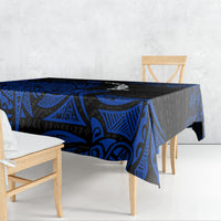 Pohnpei Federated States Of Micronesia Tablecloth Polynesian Tribal Heritage Art With Blue Island Tattoo Patterns