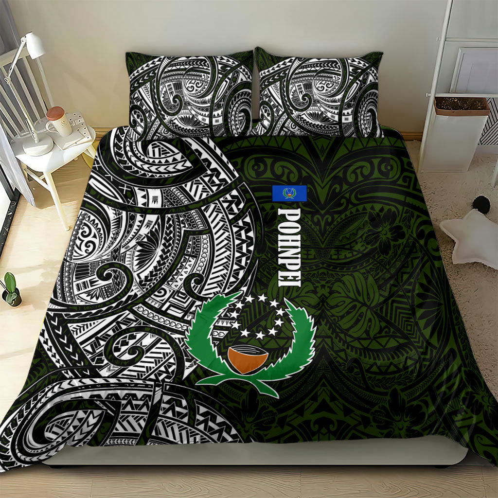 Pohnpei Federated States Of Micronesia Bedding Set Polynesian Tribal Heritage Art With Kaselehlie State Seal