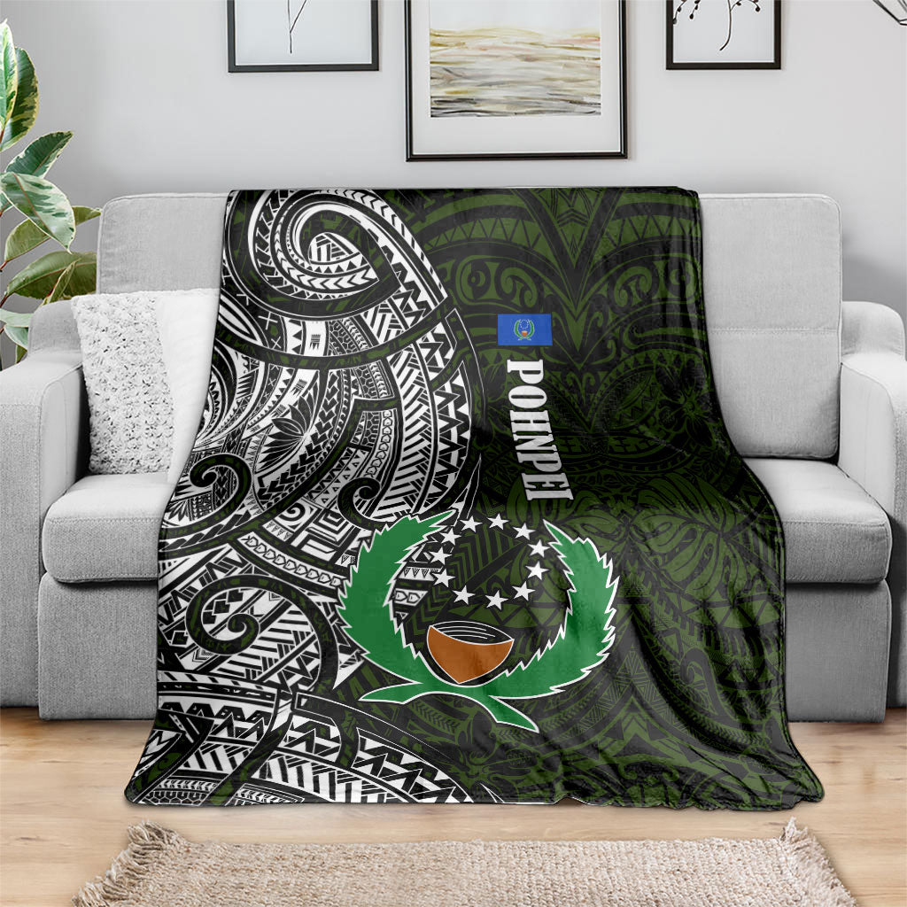 Pohnpei Federated States Of Micronesia Blanket Polynesian Tribal Heritage Art With Kaselehlie State Seal