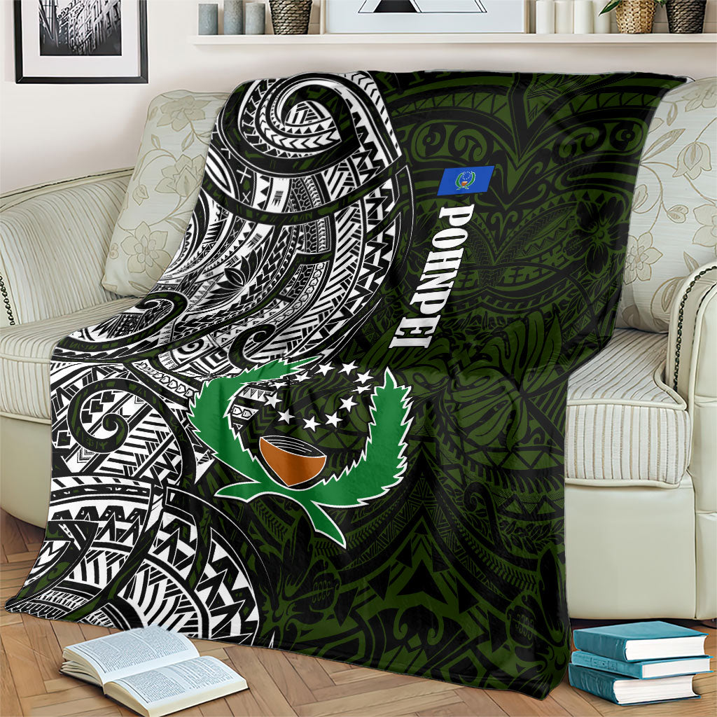 Pohnpei Federated States Of Micronesia Blanket Polynesian Tribal Heritage Art With Kaselehlie State Seal