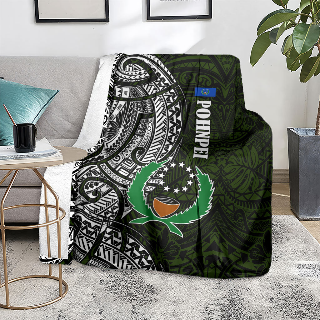 Pohnpei Federated States Of Micronesia Blanket Polynesian Tribal Heritage Art With Kaselehlie State Seal