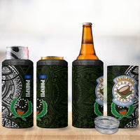Pohnpei Federated States Of Micronesia 4 in 1 Can Cooler Tumbler Polynesian Tribal Heritage Art With Kaselehlie State Seal