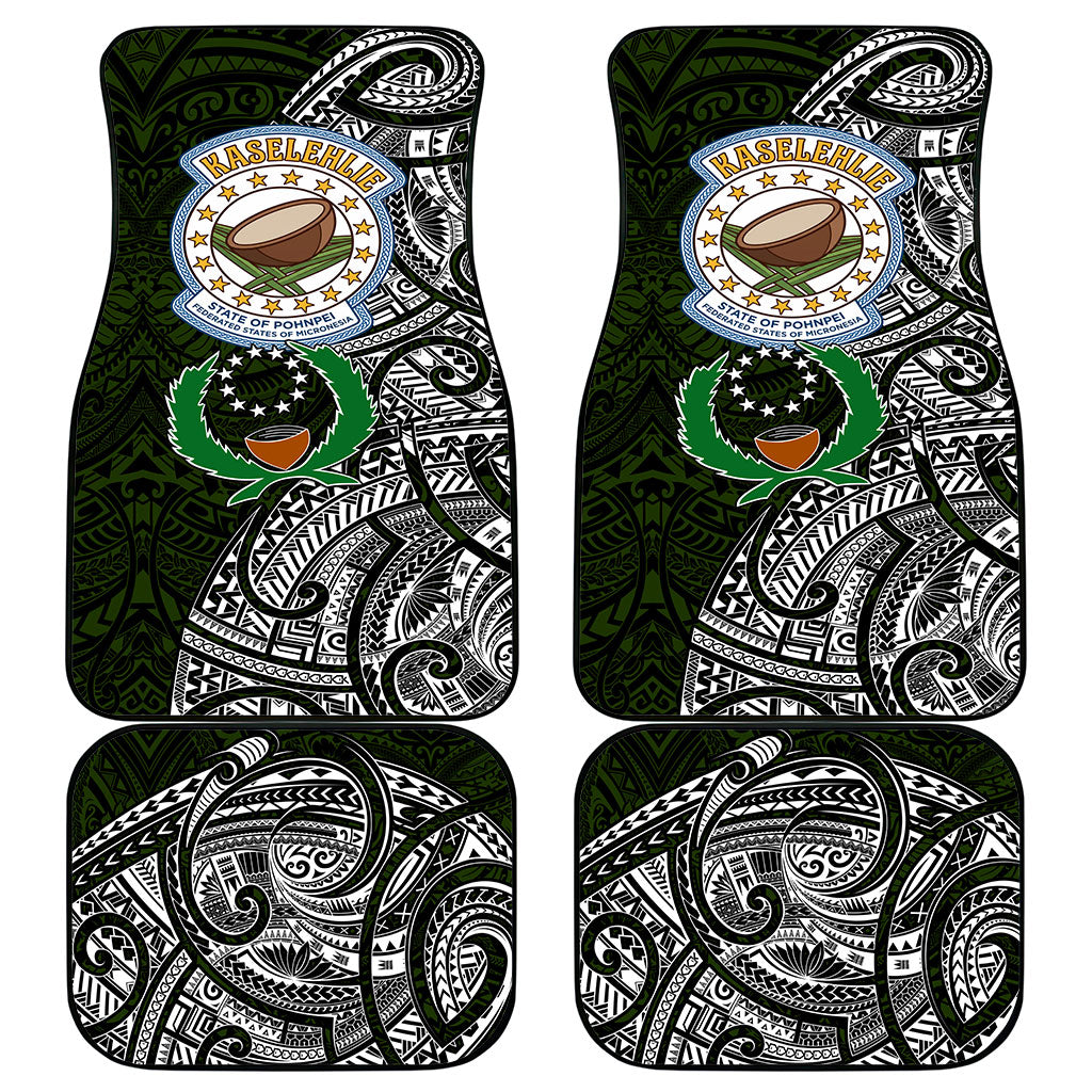 Pohnpei Federated States Of Micronesia Car Mats Polynesian Tribal Heritage Art With Kaselehlie State Seal