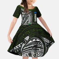Pohnpei Federated States Of Micronesia Family Matching Off Shoulder Maxi Dress and Hawaiian Shirt Polynesian Tribal Heritage Art With Kaselehlie State Seal