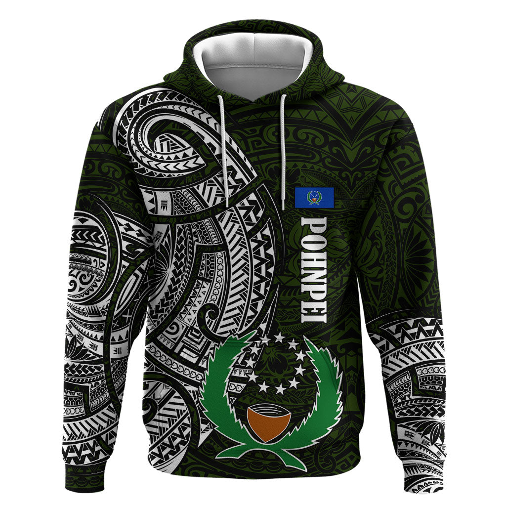 Pohnpei Federated States Of Micronesia Hoodie Polynesian Tribal Heritage Art With Kaselehlie State Seal