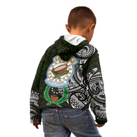Pohnpei Federated States Of Micronesia Kid Hoodie Polynesian Tribal Heritage Art With Kaselehlie State Seal