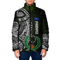 Pohnpei Federated States Of Micronesia Padded Jacket Polynesian Tribal Heritage Art With Kaselehlie State Seal