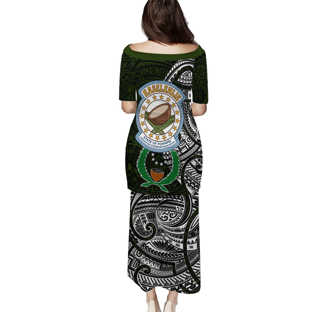 Pohnpei Federated States Of Micronesia Puletasi Polynesian Tribal Heritage Art With Kaselehlie State Seal