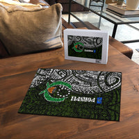 Pohnpei Federated States Of Micronesia Puzzle Polynesian Tribal Heritage Art With Kaselehlie State Seal