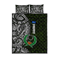 Pohnpei Federated States Of Micronesia Quilt Bed Set Polynesian Tribal Heritage Art With Kaselehlie State Seal