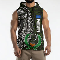 Pohnpei Federated States Of Micronesia Sleeveless Hoodie Polynesian Tribal Heritage Art With Kaselehlie State Seal