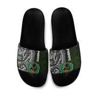 Pohnpei Federated States Of Micronesia Slide Sandals Polynesian Tribal Heritage Art With Kaselehlie State Seal
