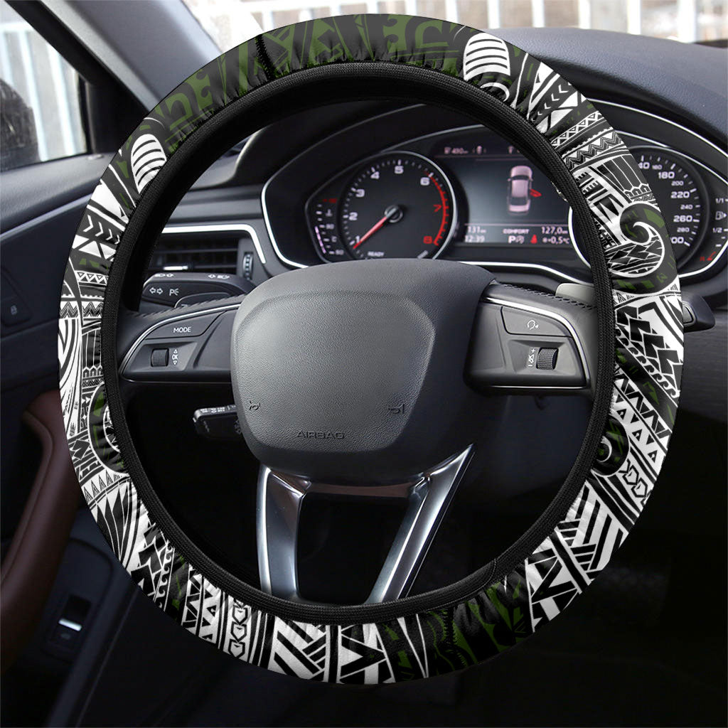 Pohnpei Federated States Of Micronesia Steering Wheel Cover Polynesian Tribal Heritage Art With Kaselehlie State Seal