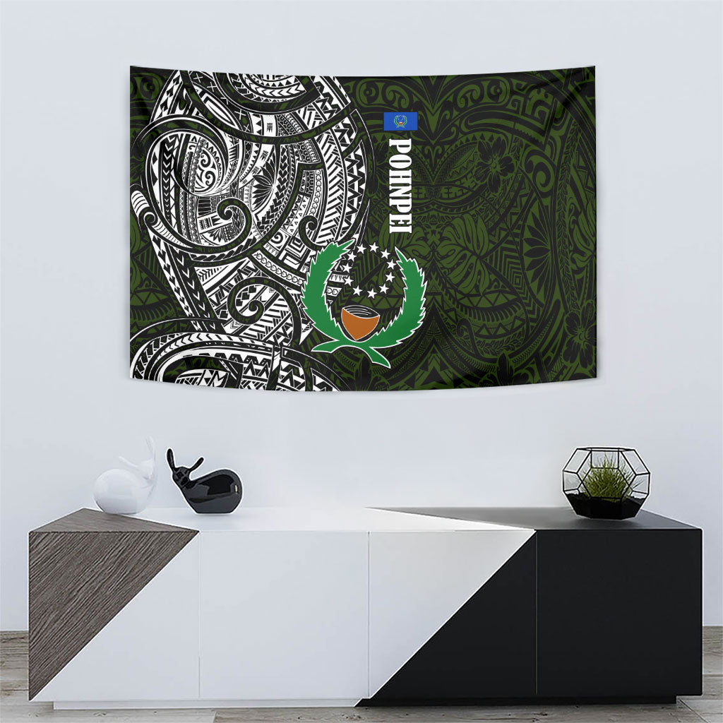 Pohnpei Federated States Of Micronesia Tapestry Polynesian Tribal Heritage Art With Kaselehlie State Seal