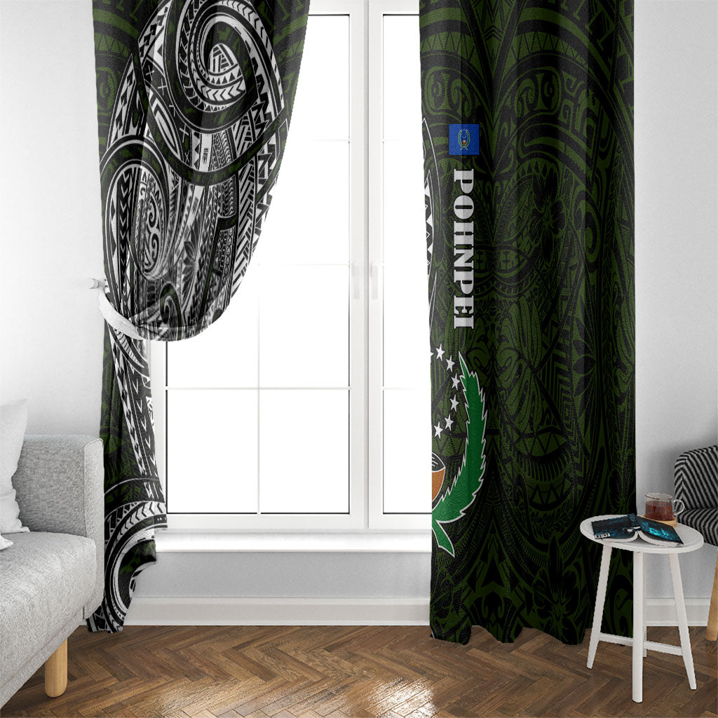 Pohnpei Federated States Of Micronesia Window Curtain Polynesian Tribal Heritage Art With Kaselehlie State Seal