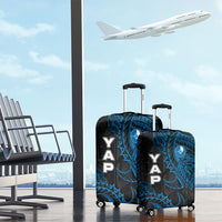 Yap Island Tribal Heritage Luggage Cover Micronesian Polynesian Tattoo Pattern Blue Black Cultural Art