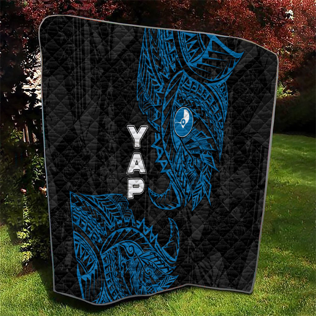 Yap Island Tribal Heritage Quilt Micronesian Polynesian Tattoo Pattern Blue Black Cultural Art TS04 - Polynesian Pride