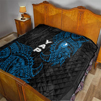 Yap Island Tribal Heritage Quilt Micronesian Polynesian Tattoo Pattern Blue Black Cultural Art TS04 - Polynesian Pride