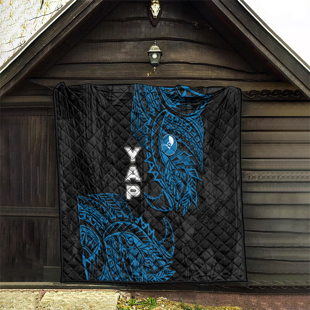 Yap Island Tribal Heritage Quilt Micronesian Polynesian Tattoo Pattern Blue Black Cultural Art TS04 - Polynesian Pride